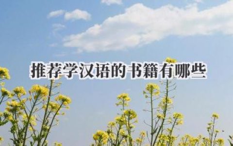 推荐学汉语的书籍有哪些