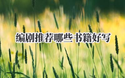 编剧推荐哪些书籍好写