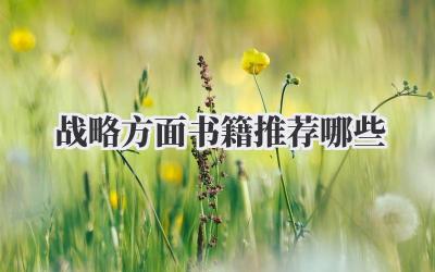 战略方面书籍推荐哪些