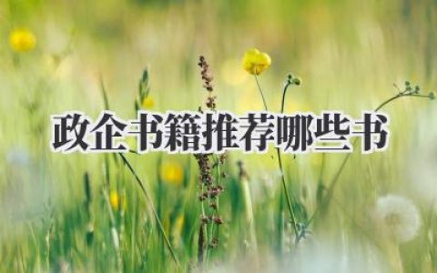政企书籍推荐哪些书