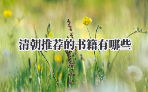 清朝推荐的书籍有哪些